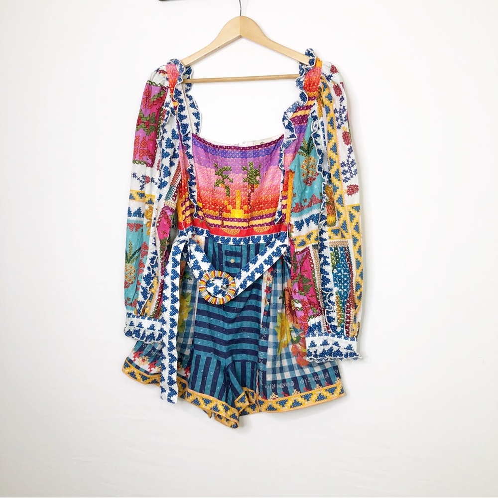 Farm Rio, some vibe floral color block romper - Picture 9 of 15